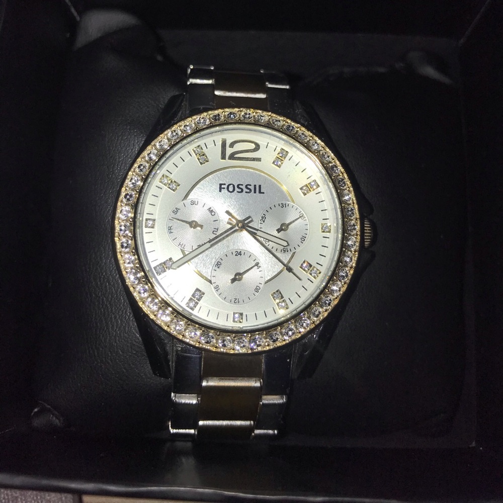 Fossil gold and silver watch